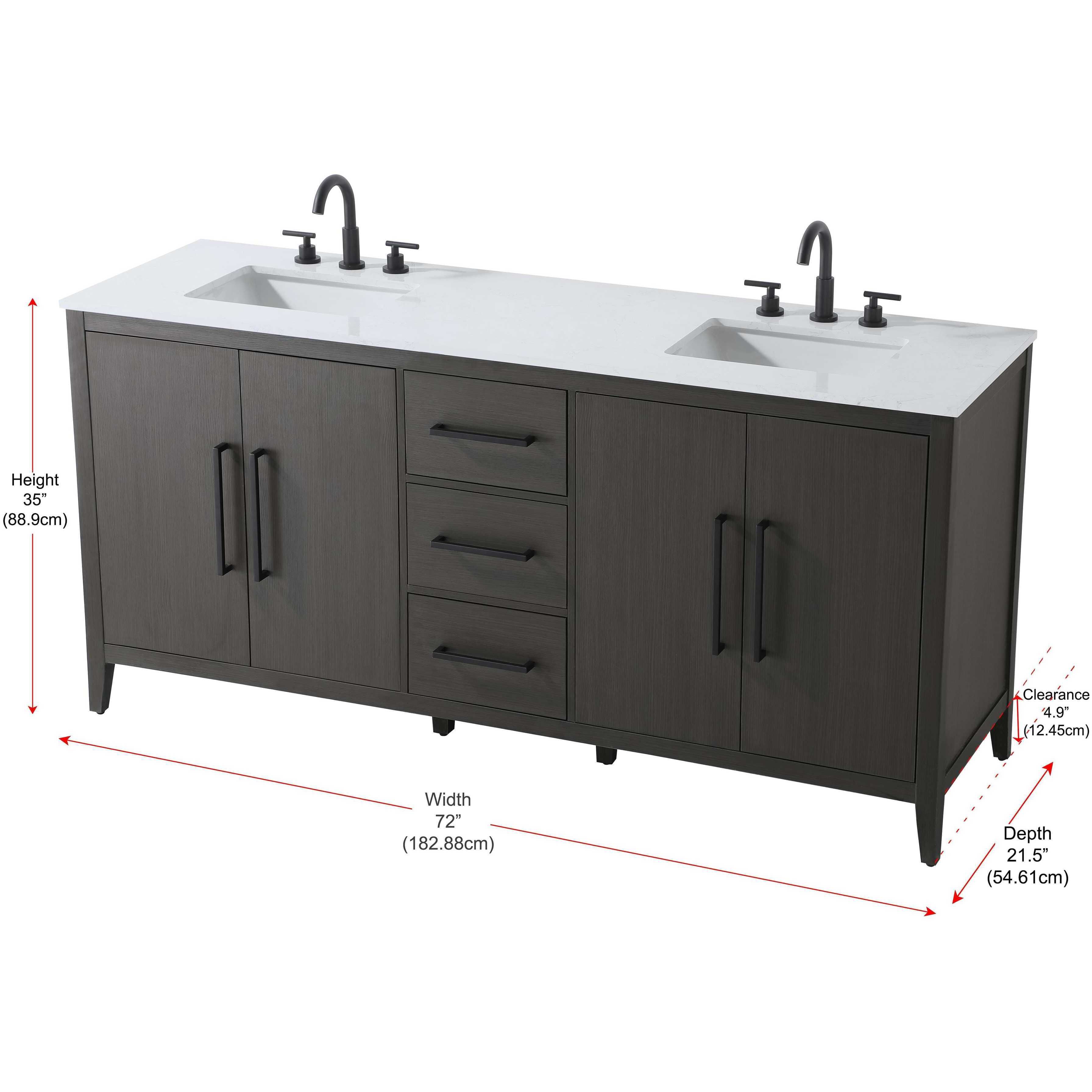 Millie 72 X 35 inch Mocha Brown Bathroom Vanity Cabinet