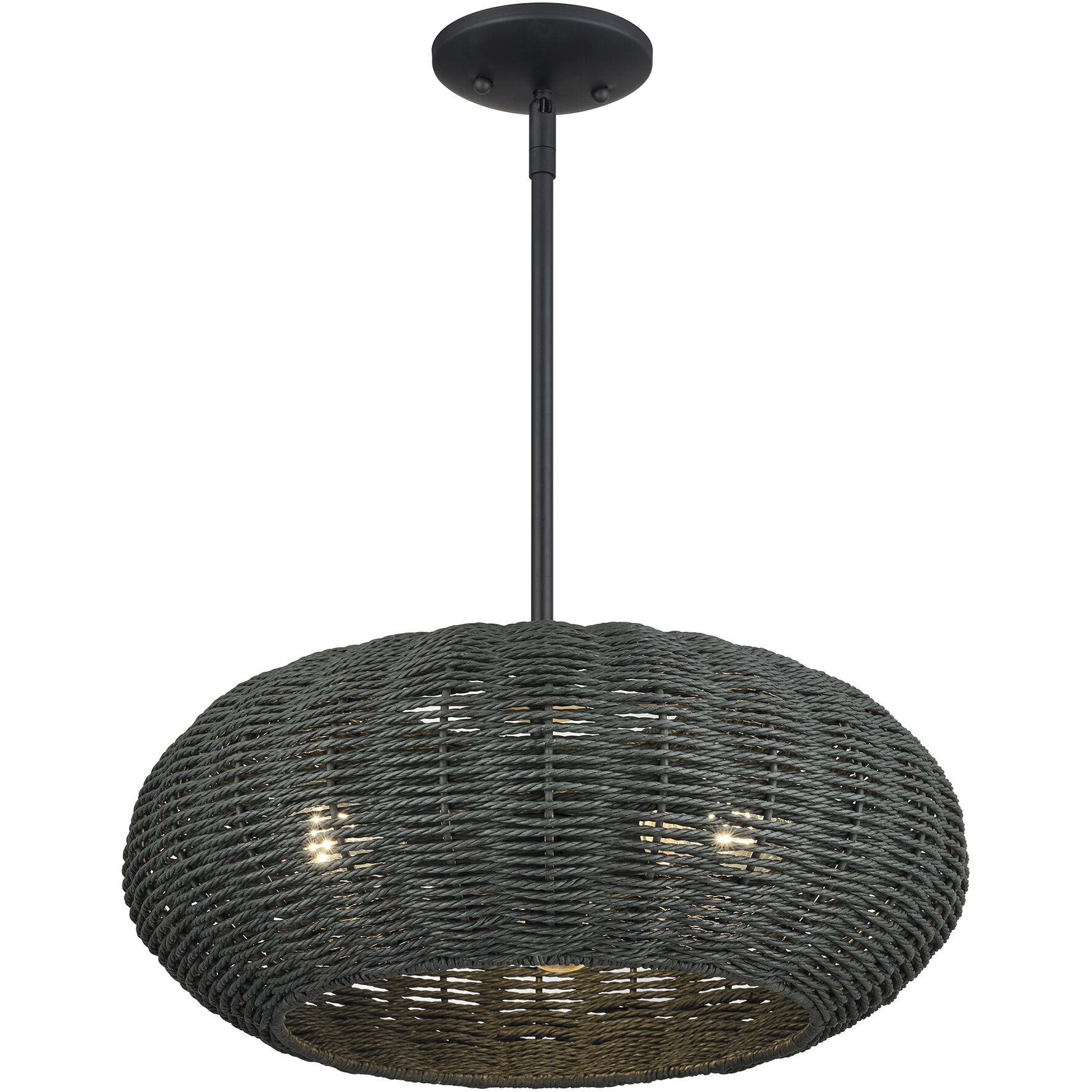 Deluna 3 Light 18 inch Black Pendant Chandelier Ceiling Light