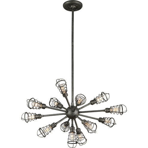 Conduit 13 Light 32 inch Old Silver Chandelier Ceiling Light