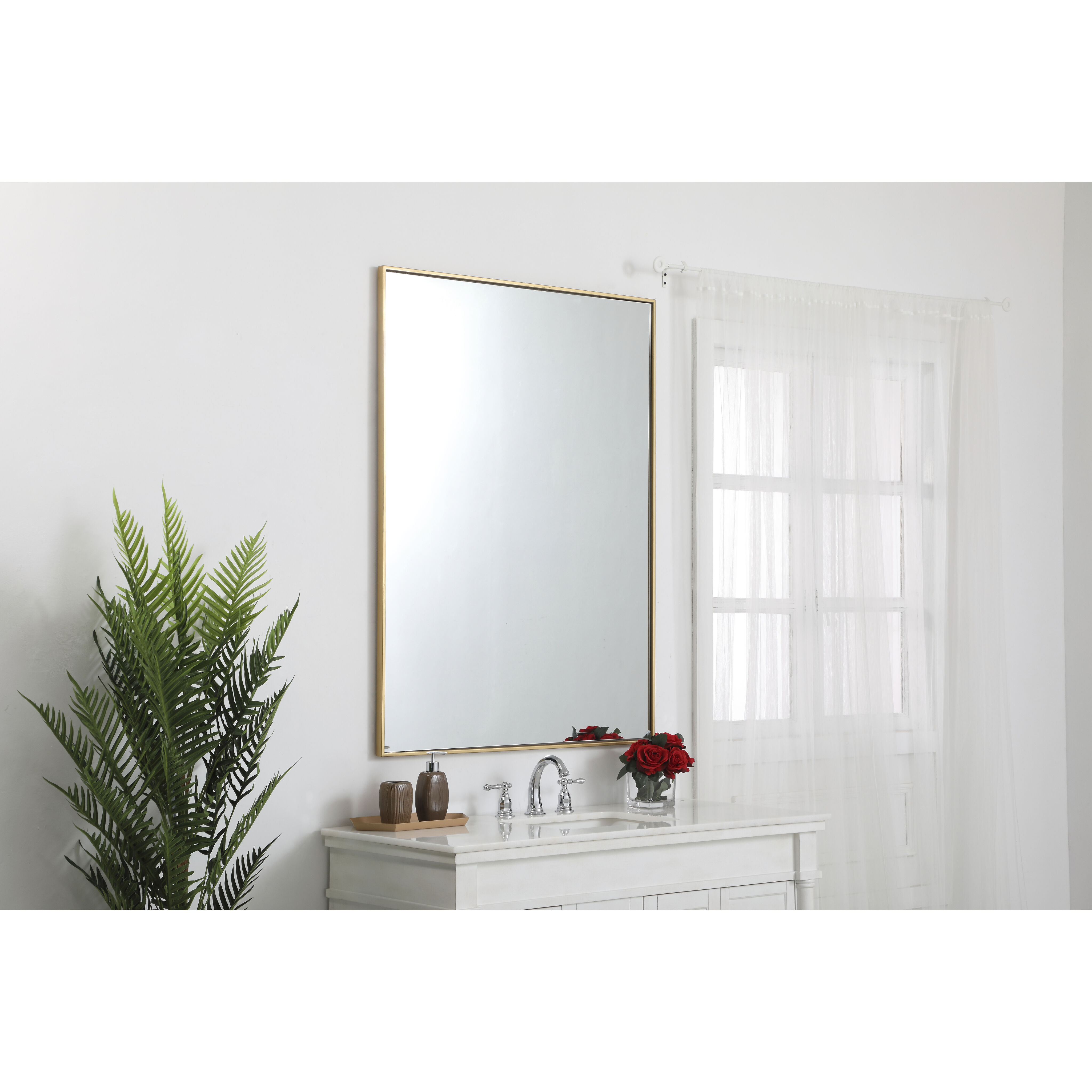 Monet 48 X 36 inch Brass Wall Mirror