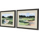Golf Course Study Green and Blue and Multi and Orange Framed Art