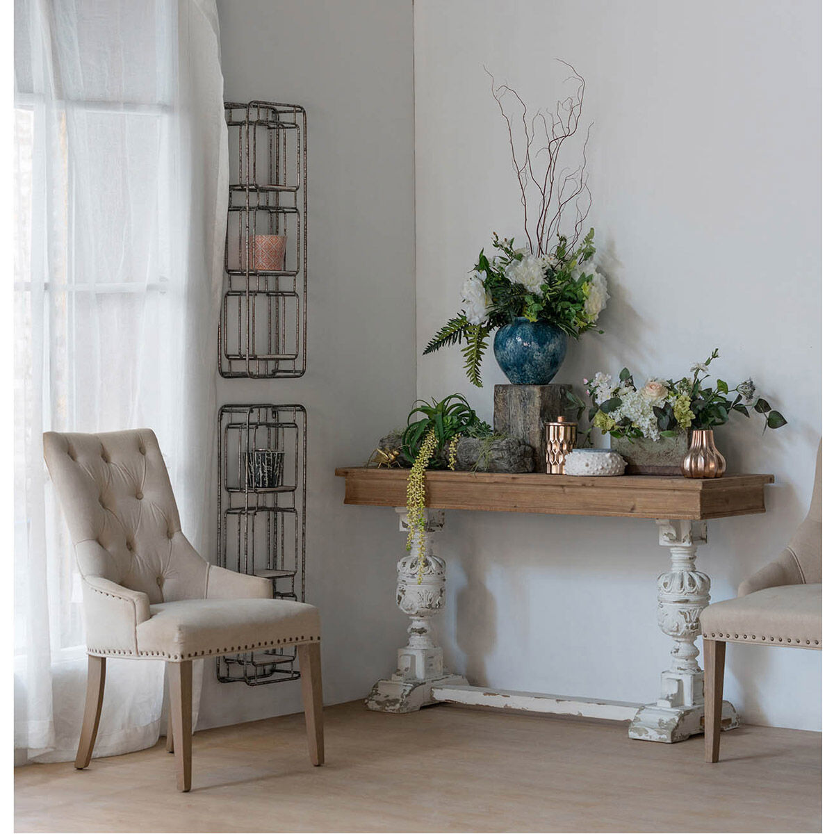 Faux Peony White Stems