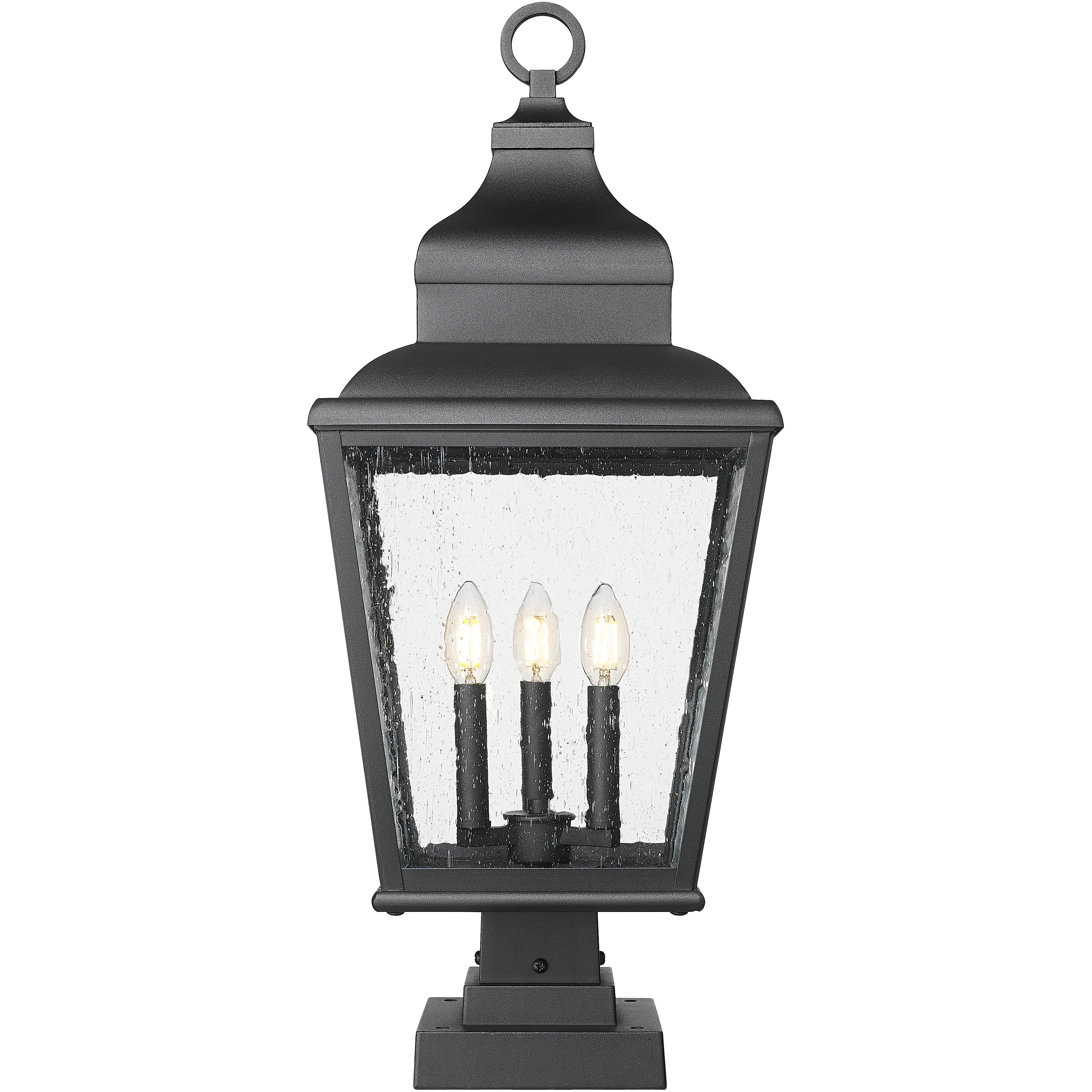 Raphael 3 Light 29.25 inch Sand Black Outdoor Pier Mounted Fixture