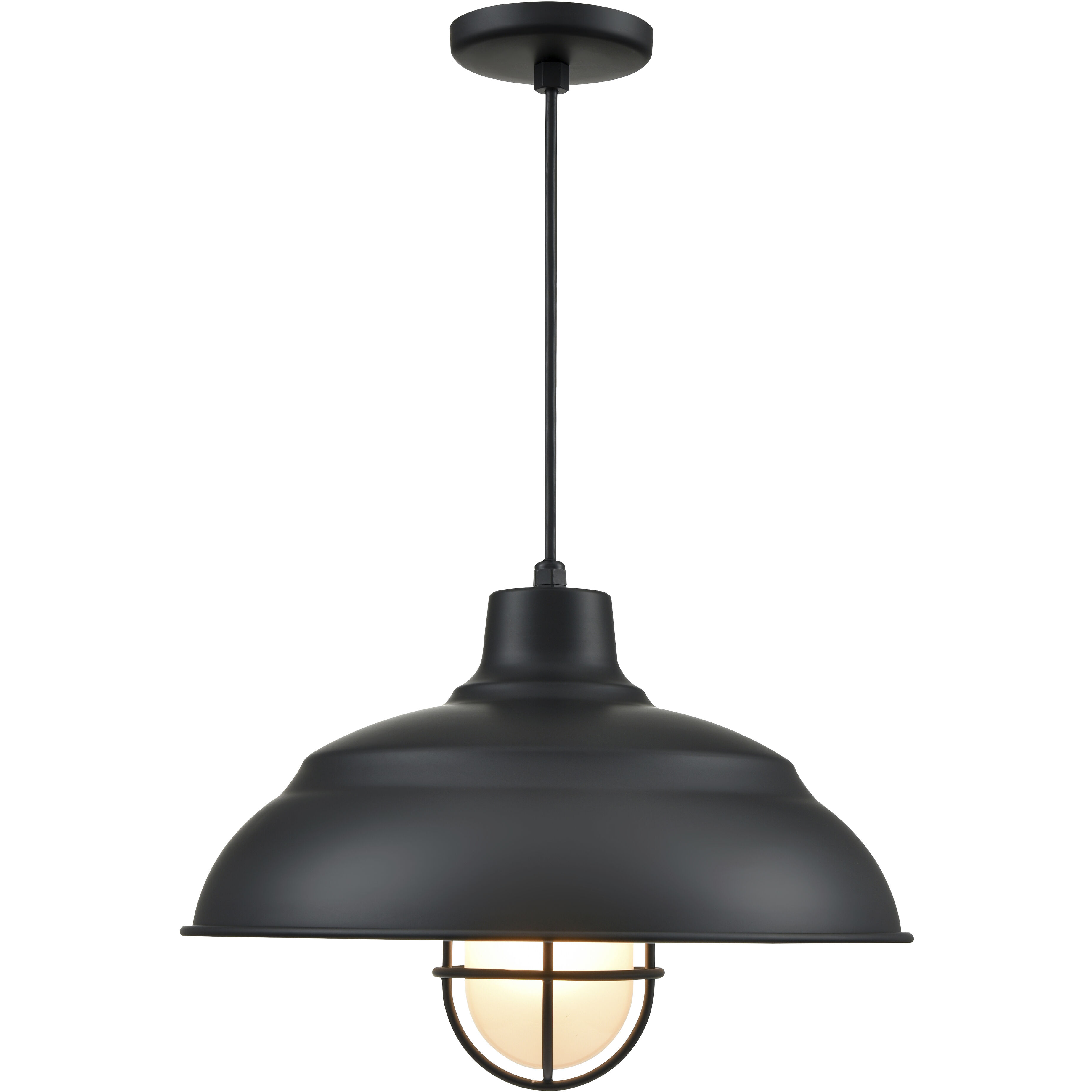 R-Series 1 Light 17 inch Satin Black Outdoor Pendant