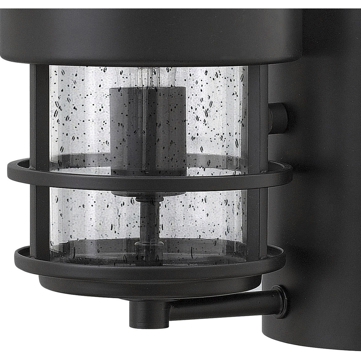 Saturn Outdoor Wall Mount Lantern in Satin Black, Small