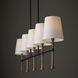 Hollis 5 Light 48 inch Matte Black with Hammered Gold Island Light Ceiling Light