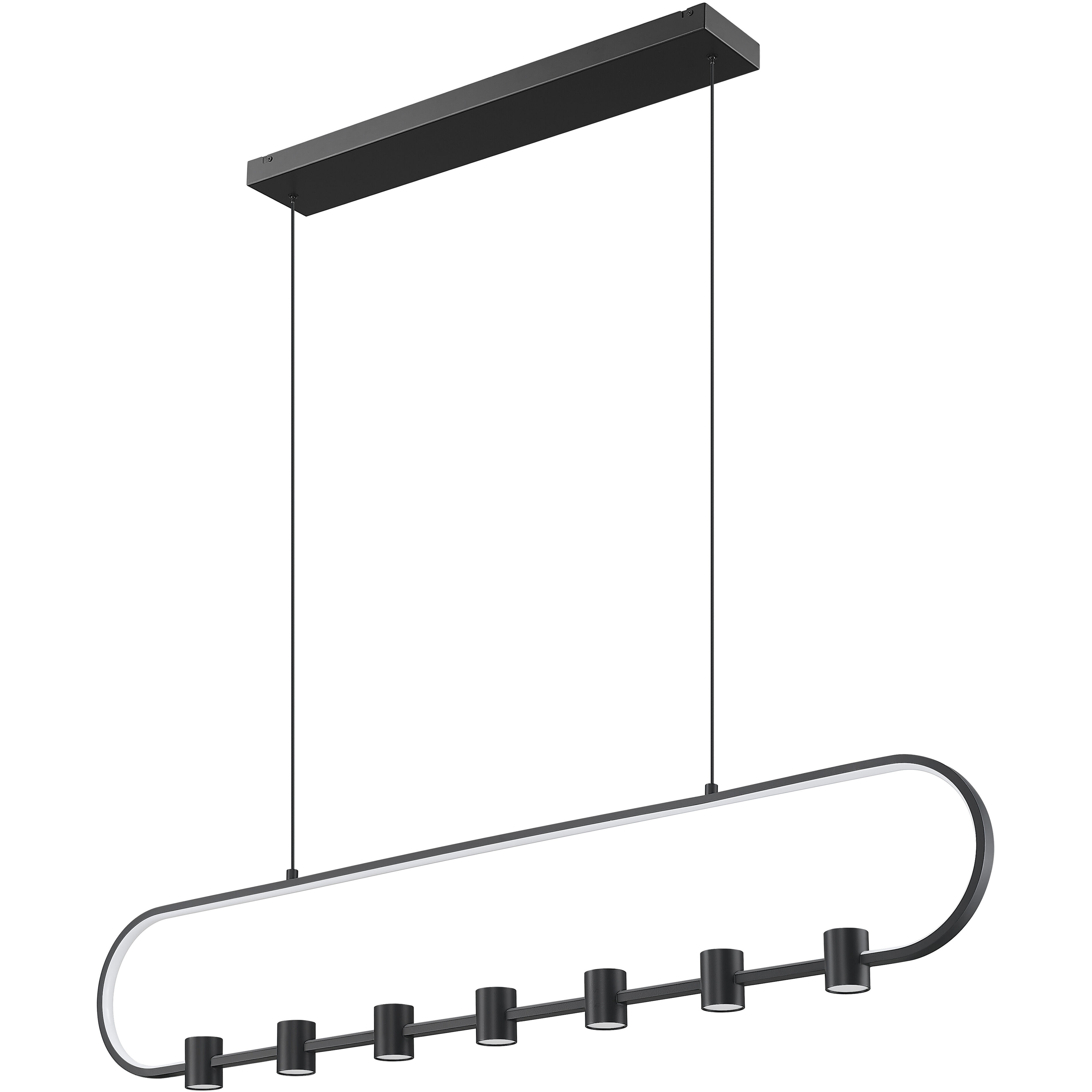 Saros LED 54 inch Matte Black Linear Chandelier Ceiling Light