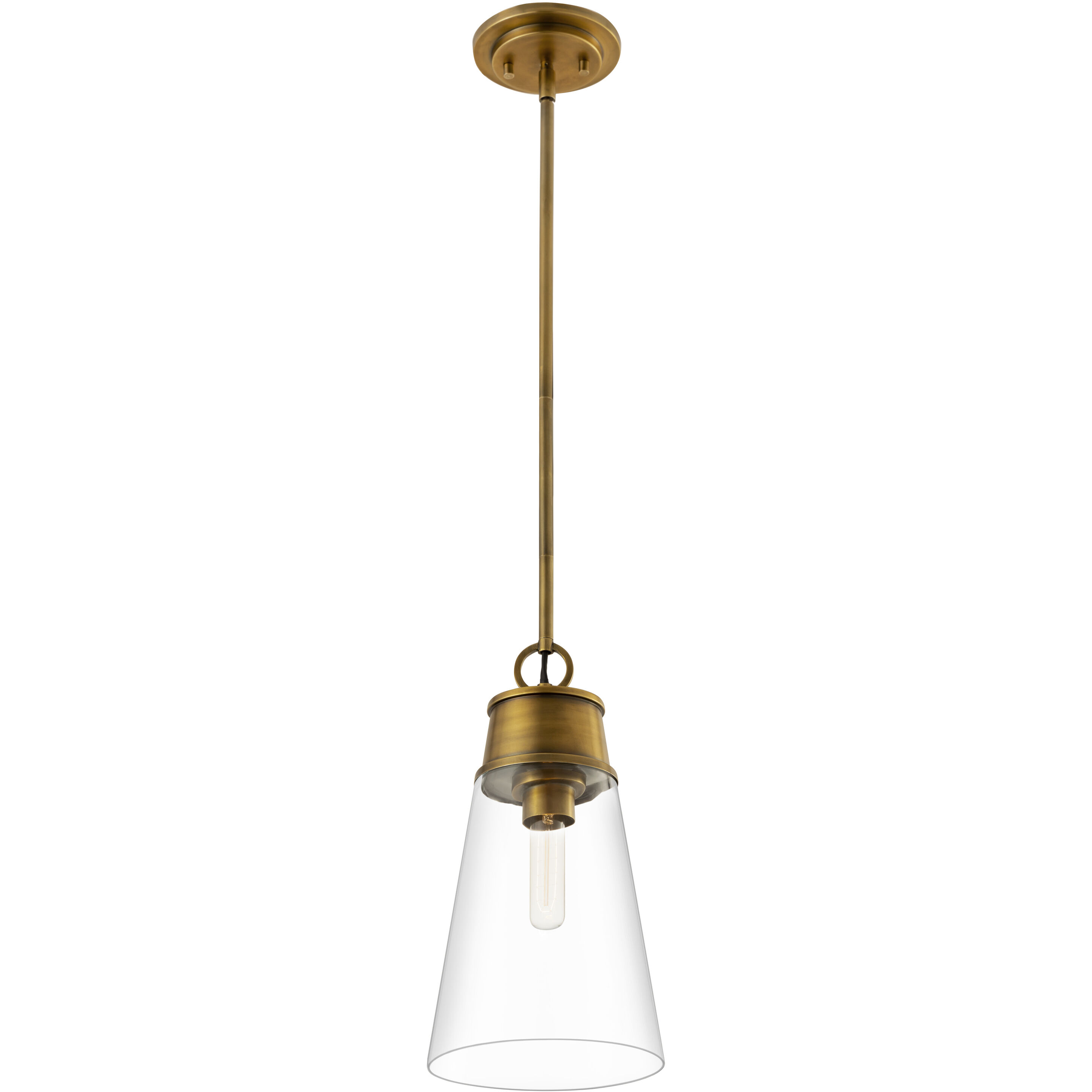 Wentworth 1 Light 7.5 inch Rubbed Brass Pendant Ceiling Light