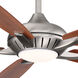 Dyno XL 60 inch Brushed Nickel with Medium Maple/Dark Walnut Blades Ceiling Fan