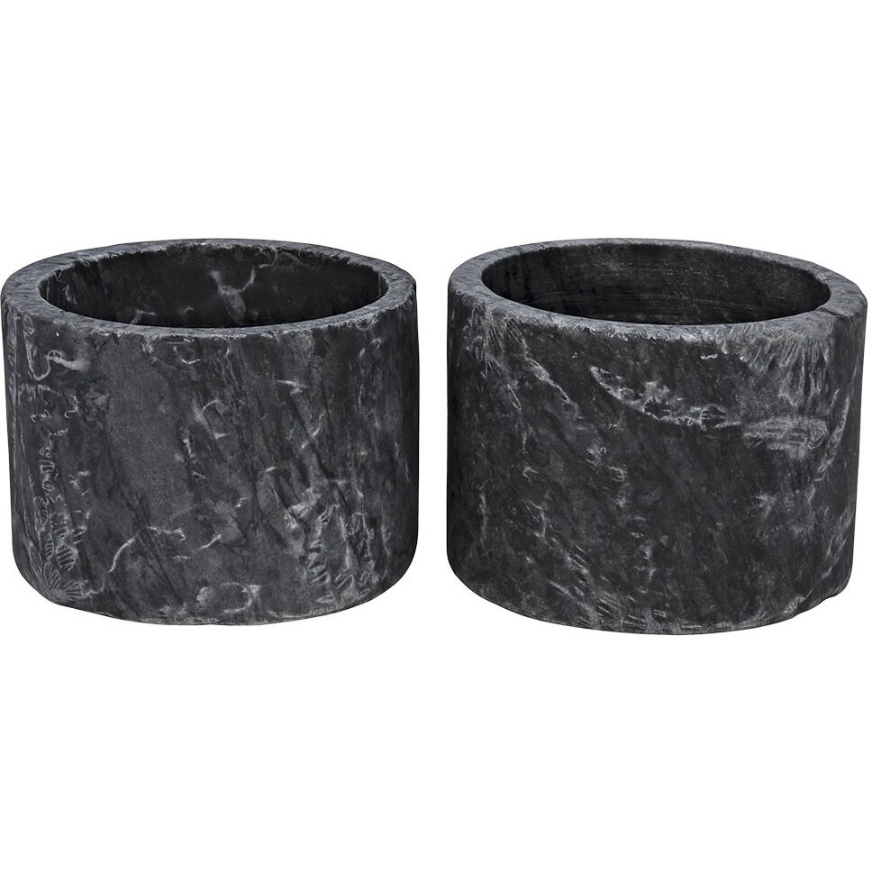 Syma 6 X 4 inch Decorative Candle Holder in Black, Set of 2