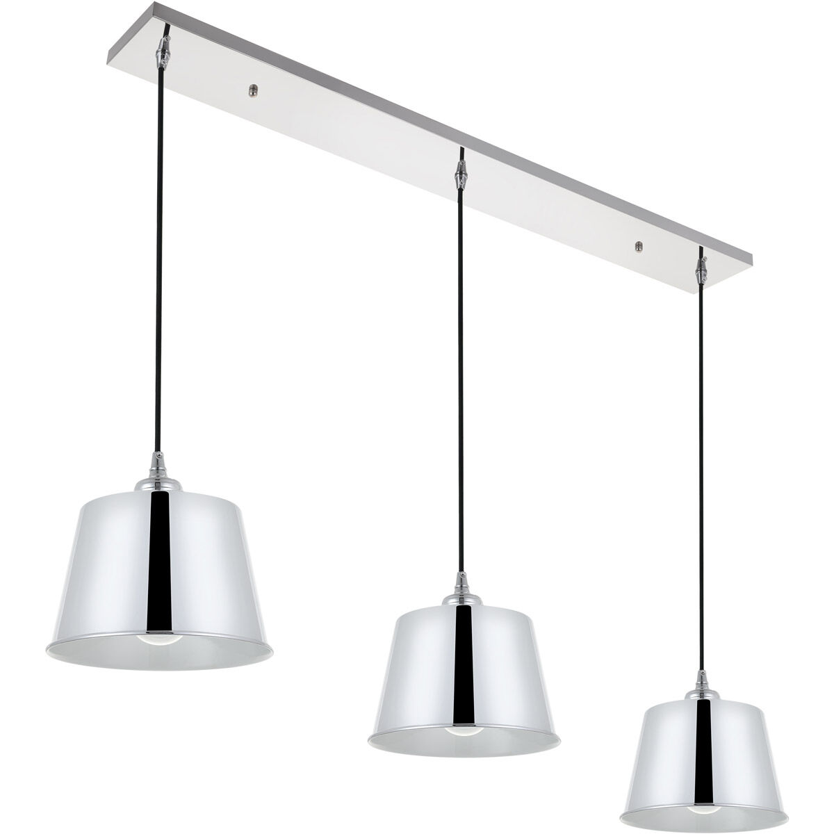 Nota 3 Light 41 inch Chrome Pendant Ceiling Light