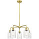 Hadley 5 Light 22.5 inch Satin Gold Chandelier Ceiling Light in Clear