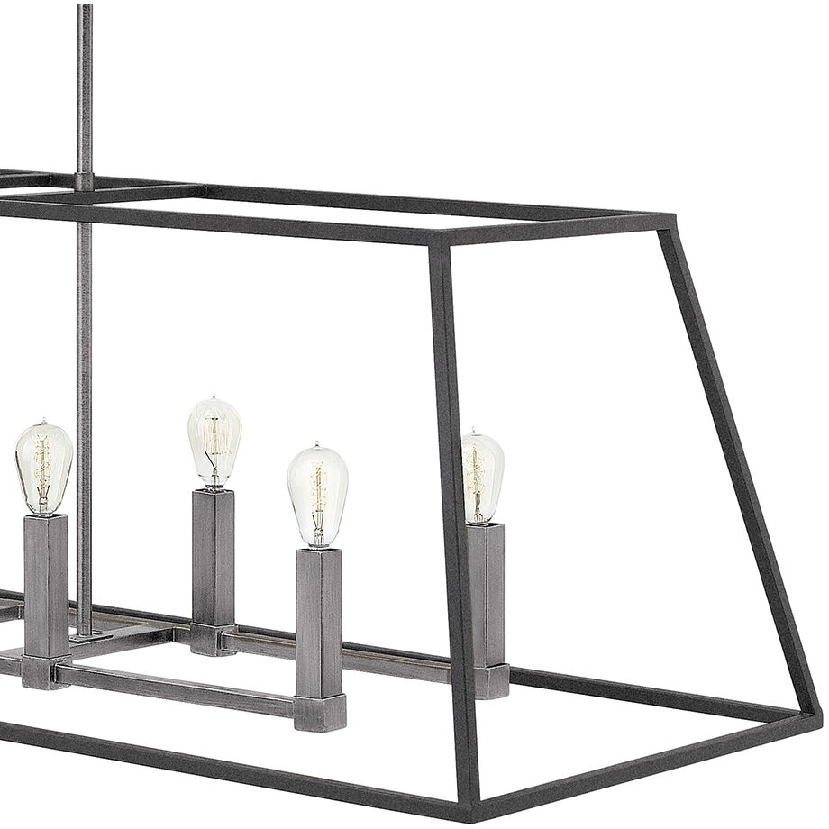 Fulton 8 Light 48 inch Aged Zinc with Antique Nickel Indoor Linear Foyer Light Ceiling Light