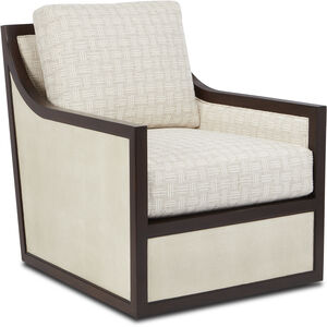 Evie Ivory/Dark Walnut Swivel Chair