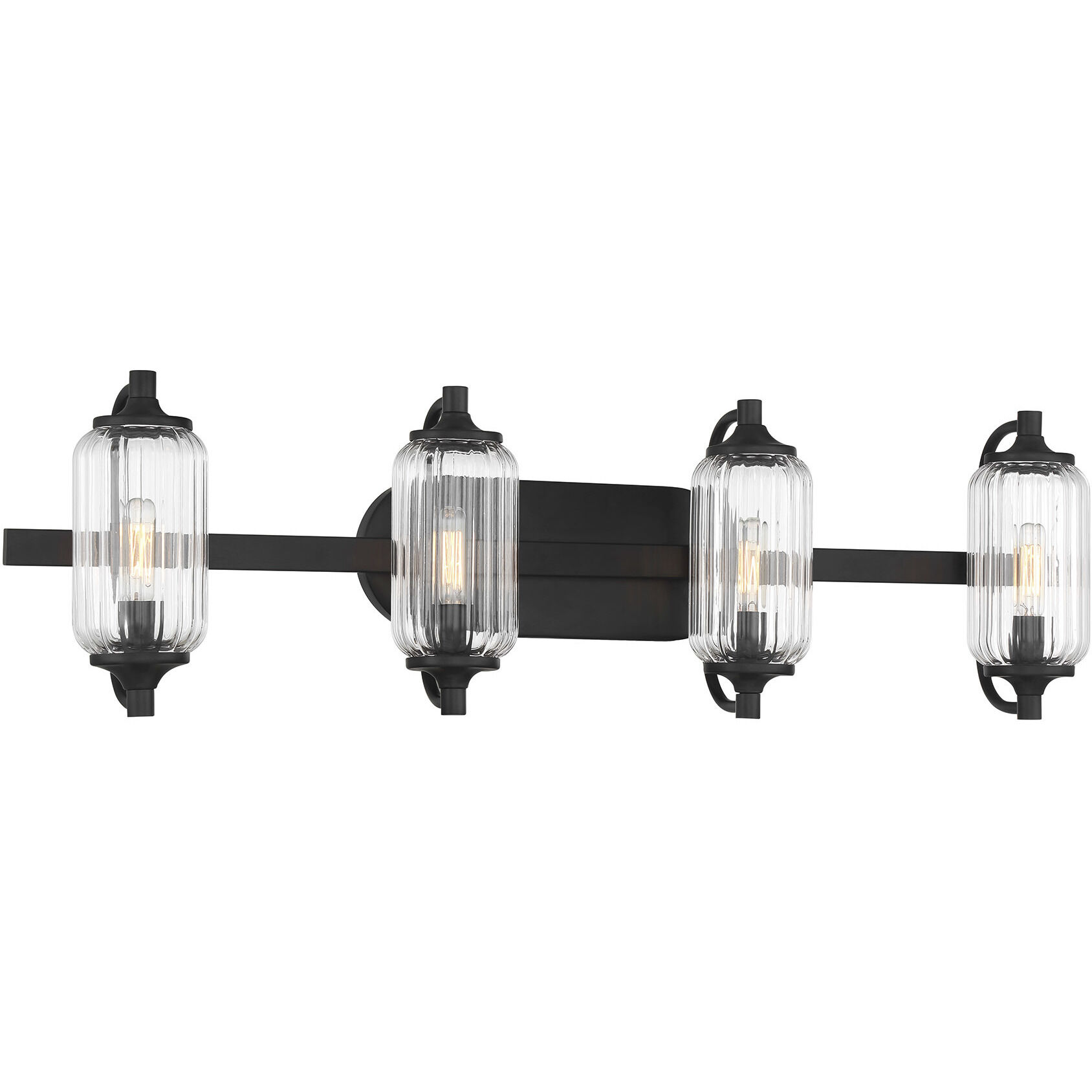 Holton 4 Light 32 inch Matte Black Bathroom Vanity Light Wall Light