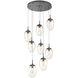 Meteo LED LED Graphite Chandelier Ceiling Light, Round Multi-Port