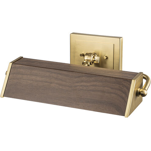 Cade 80 watt 16 inch Wood Finish with Brush Brass Picture Light Wall Light