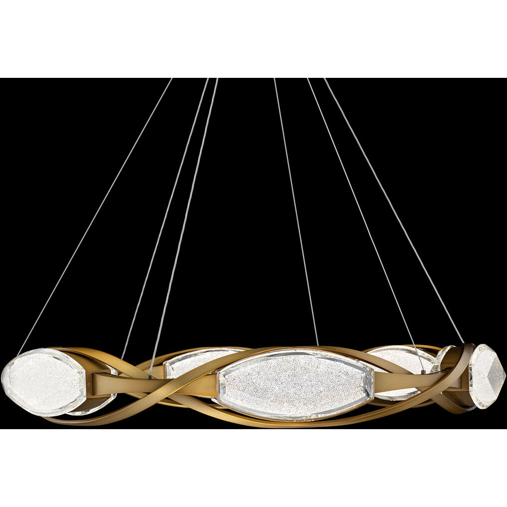 Signature Bijoux LED 34 inch Aged Brass Chandelier Ceiling Light