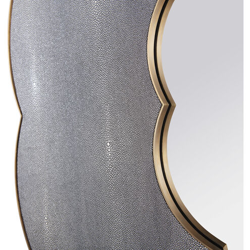 Scallop 54 inch Gray Shagreen with Weathered Brass Wall Mirror