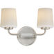 Durham 2 Light 13.75 inch Satin Nickel Wall Sconce Wall Light