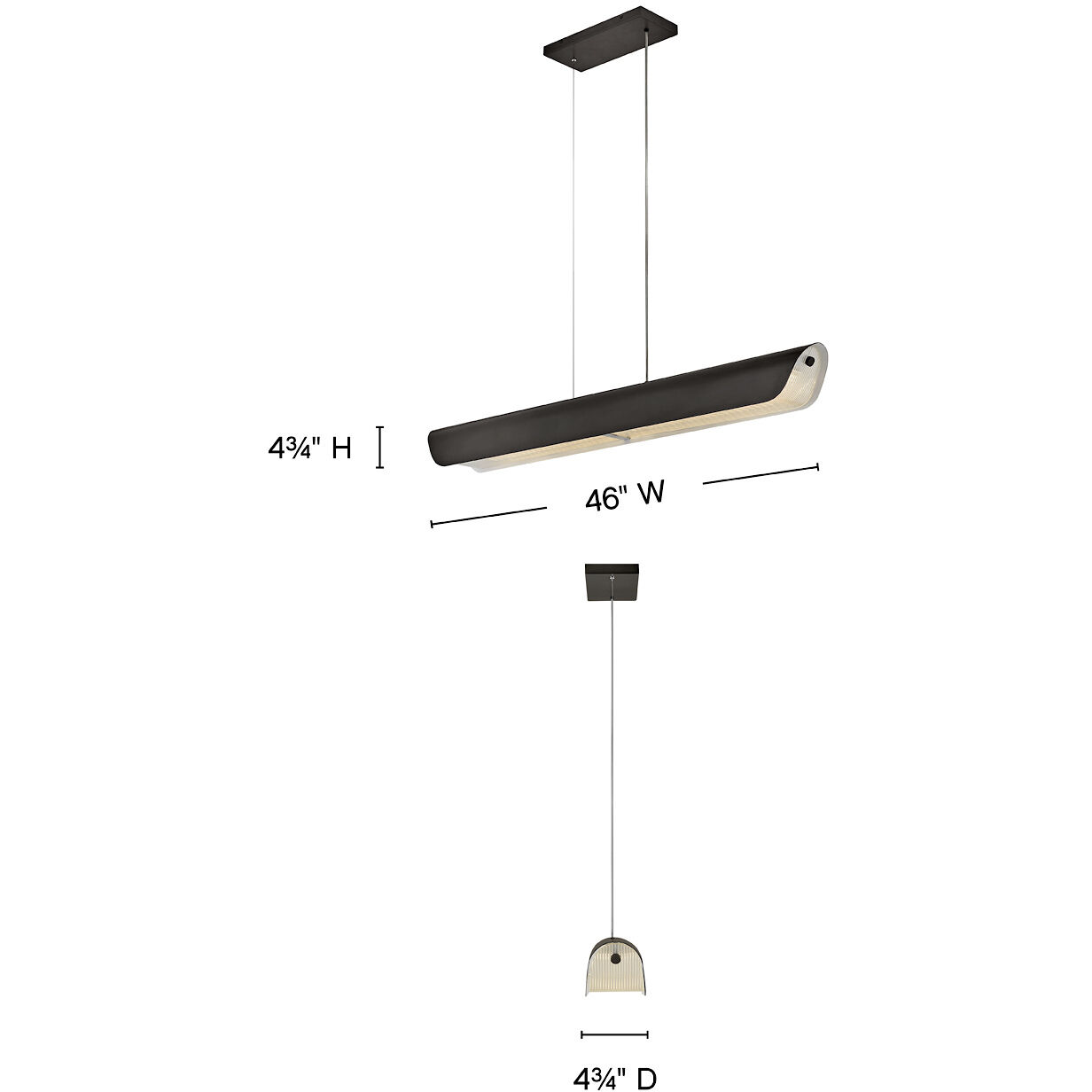 Arco LED 46 inch Black Oxide Chandelier Ceiling Light