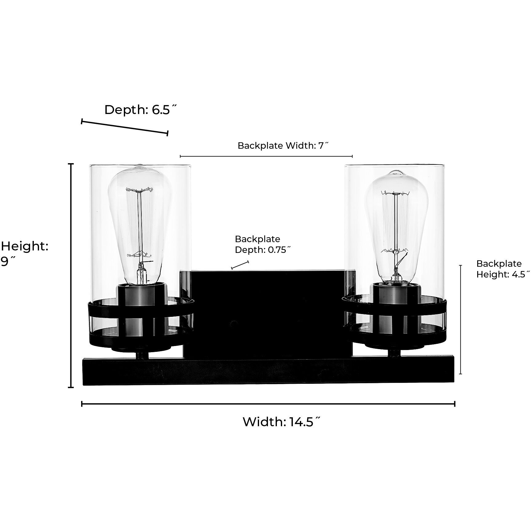 Lunden 2 Light 14.5 inch Modern Gold Bathroom Vanity Light Wall Light