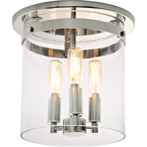 Roxbury 3 Light 10 inch Polished Nickel Flushmount Ceiling Light