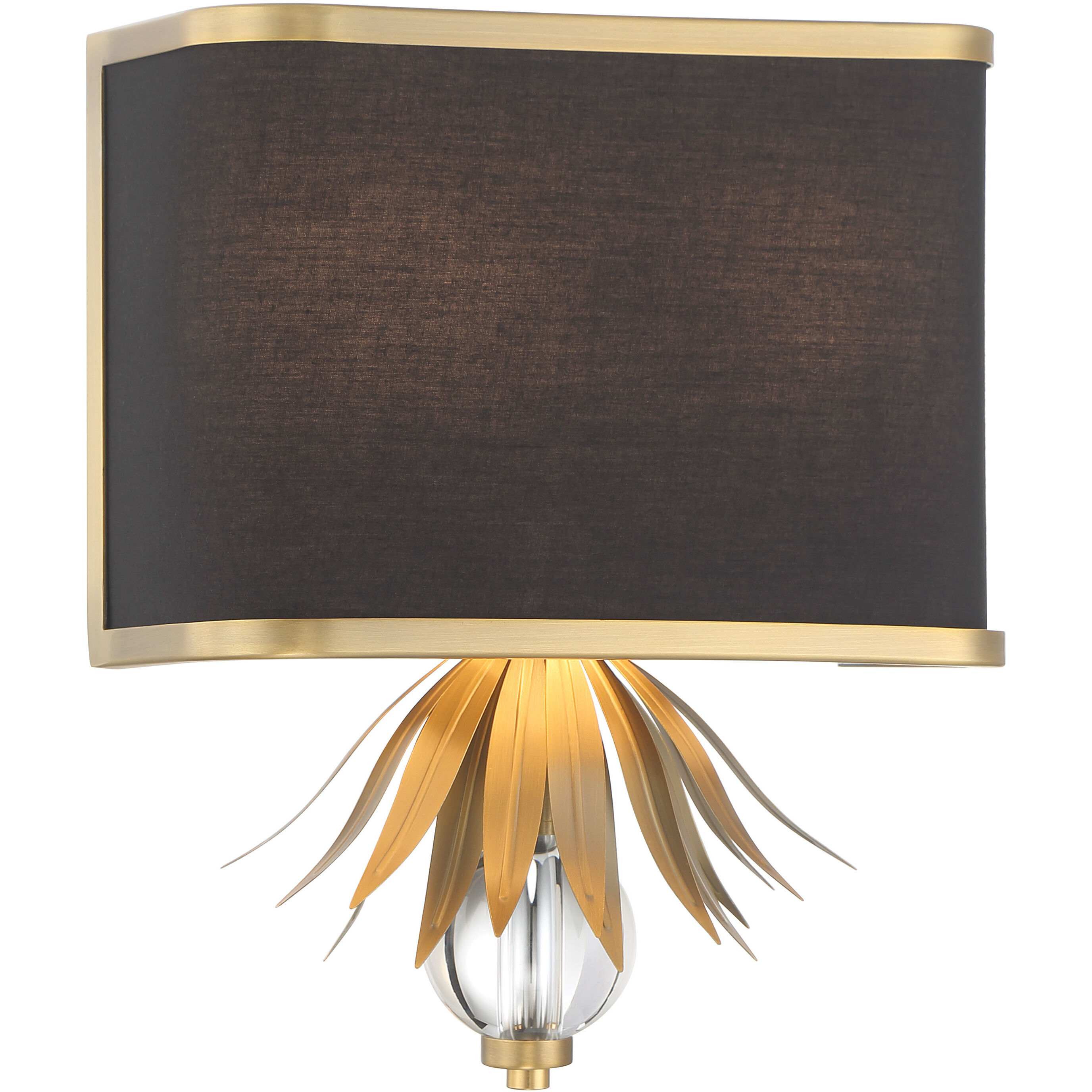 Caprio 2 Light 11 inch Natural Brushed Brass Wall Lamp Wall Light
