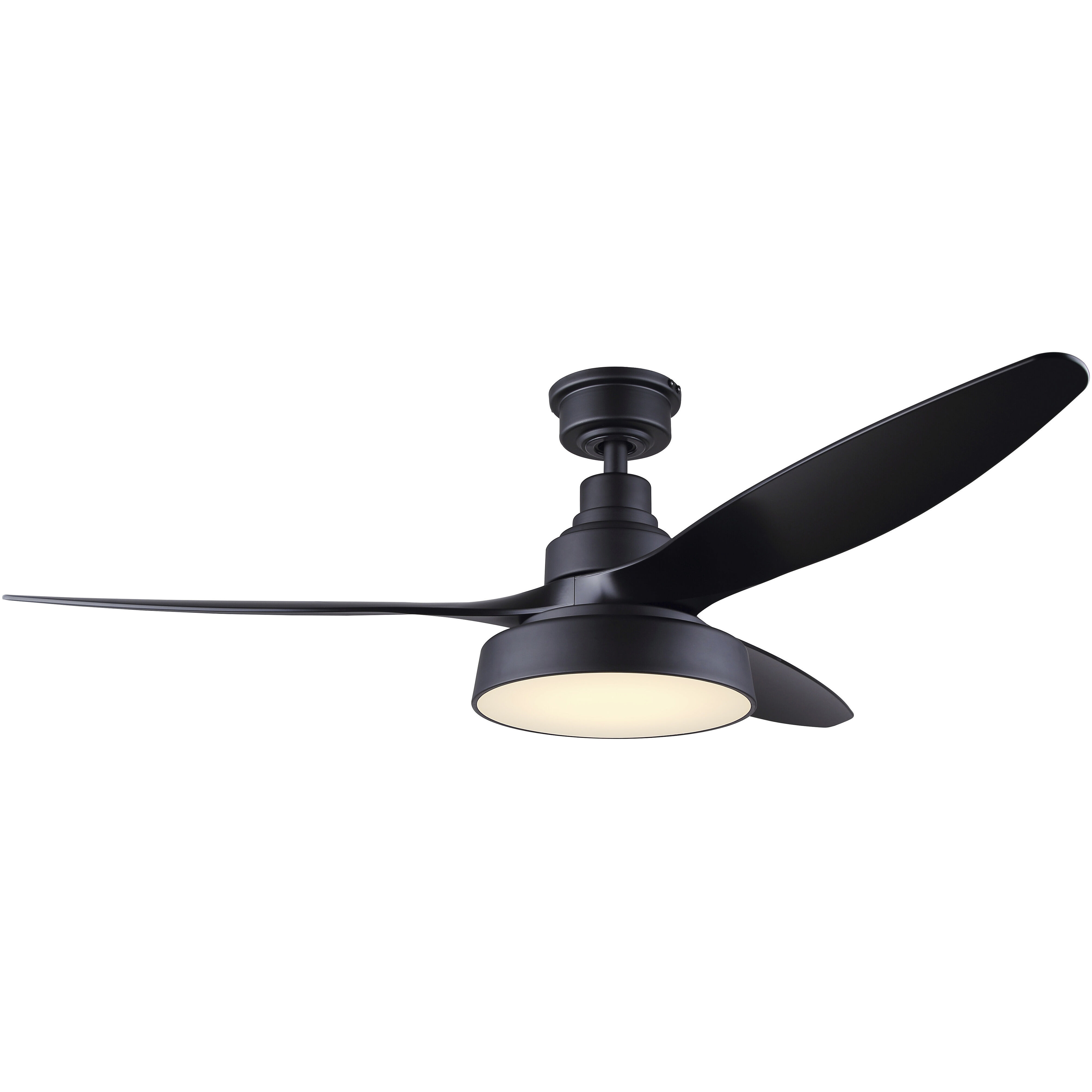 Roman 52 inch Matte Black with Black Blades Ceiling Fan