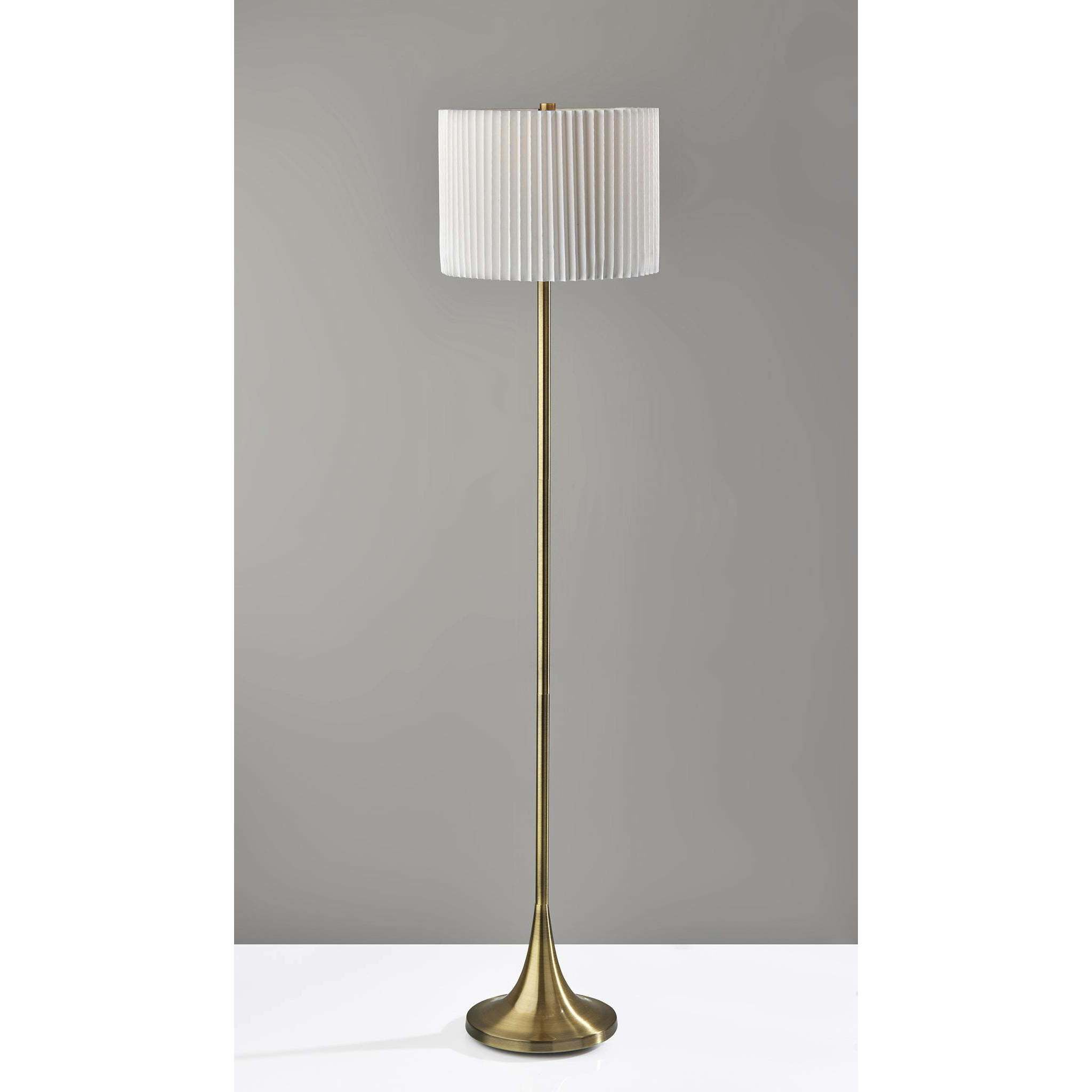 Eli 60 inch 150.00 watt Antique Brass Floor Lamp Portable Light, Simplee Adesso