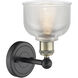 Dayton Sconce Wall Light in Black Antique Brass, Clear