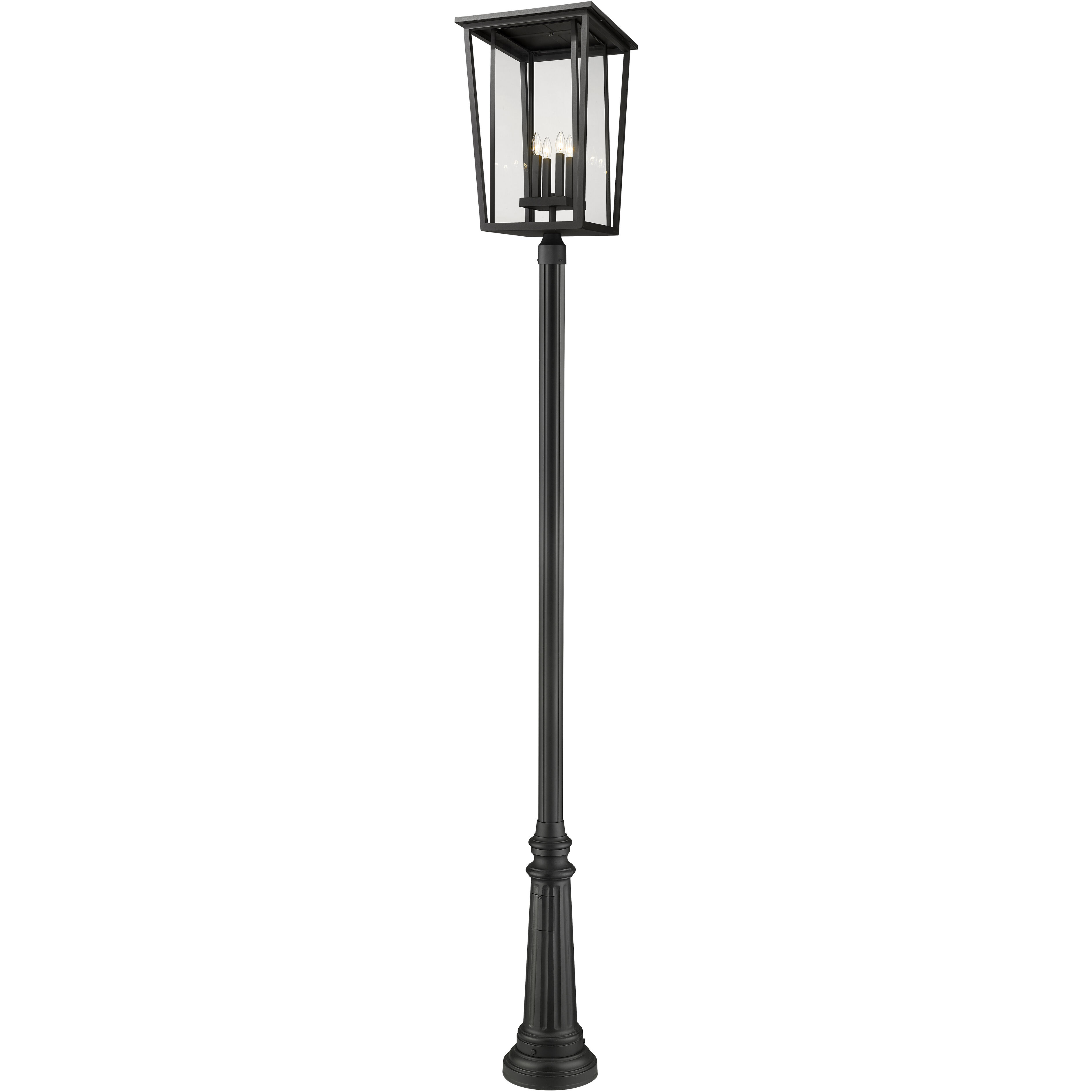 Seoul 4 Light 125.5 inch Black Outdoor Post Mounted Fixture