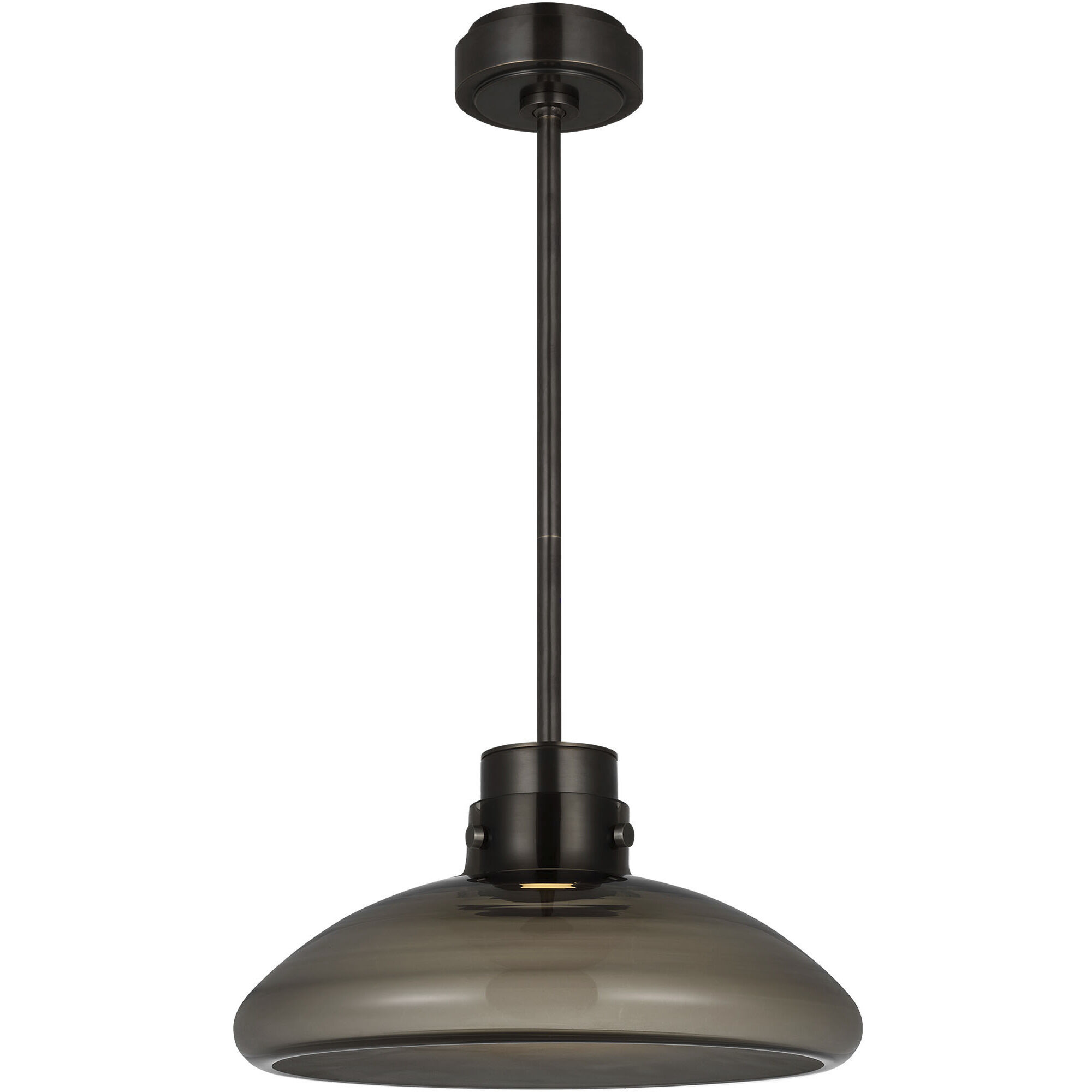 Avroko Morgan LED 16 inch Burnished Bronze with Smoke Glass Pendant Ceiling Light