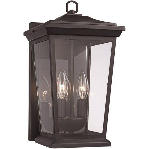 Turlock 2 Light 17 inch Black Outdoor Wall Lantern