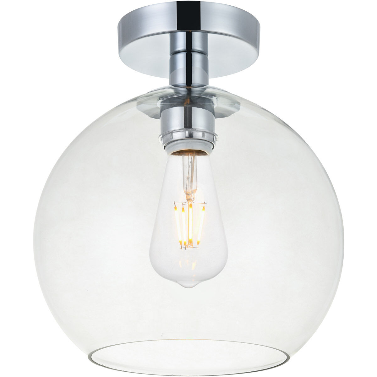 Baxter 1 Light 10 inch Chrome Flush Mount Ceiling Light