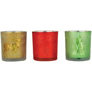 Festival Champagne with Green and Red Holiday Votives