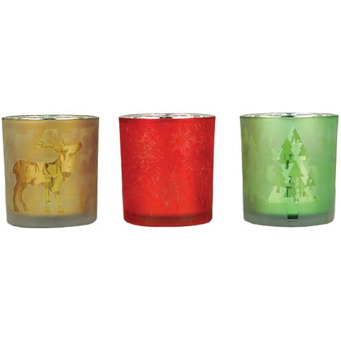 Festival Champagne with Green and Red Holiday Votives