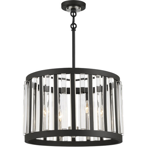 Majestic Splendor 6 Light 23 inch Polished Nickel/Sand Coal Chandelier Ceiling Light