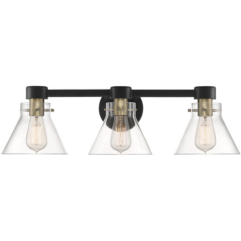 Willow Creek 3 Light 25 inch Matte Black Bath Bar Wall Light