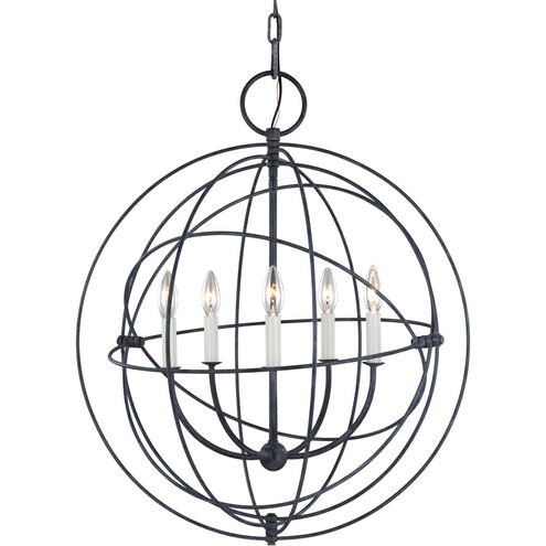 C&M by Chapman & Myers Bayberry 5 Light 24 inch Weathered Galvanized Pendant Ceiling Light