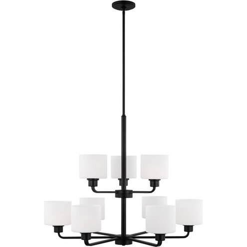 Canfield 9 Light 31.38 inch Midnight Black Chandelier Ceiling Light