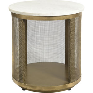 Solea 21 X 20 inch Antique Brass with White Accent Table
