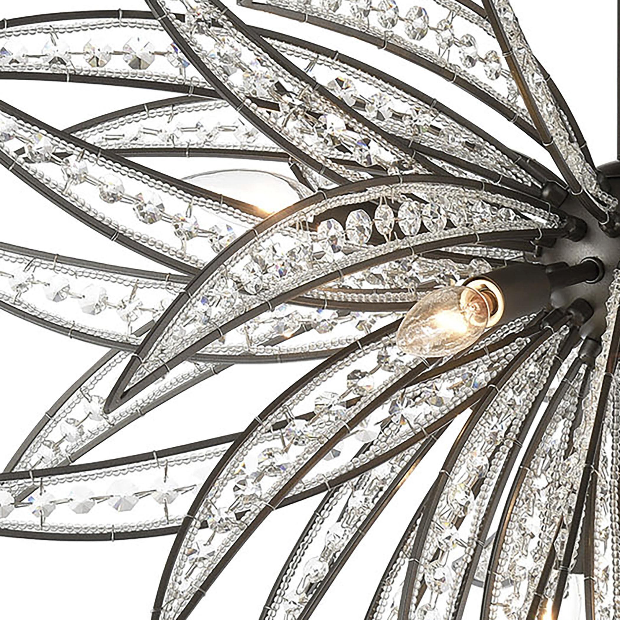 Naples 8 Light 35 inch Oil Rubbed Bronze Semi Flush Mount Ceiling Light