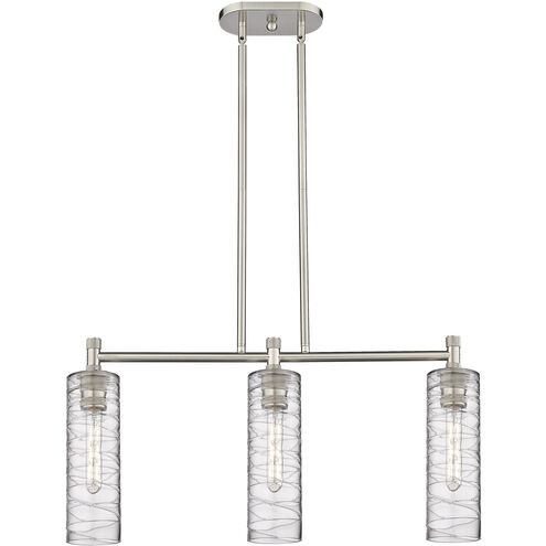 Downtown Urban Crown Point Island Light Ceiling Light in Satin Nickel, Deco Swirl