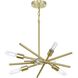 Astra 6 Light 22.57 inch Satin Brass Chandelier Ceiling Light, Design Series