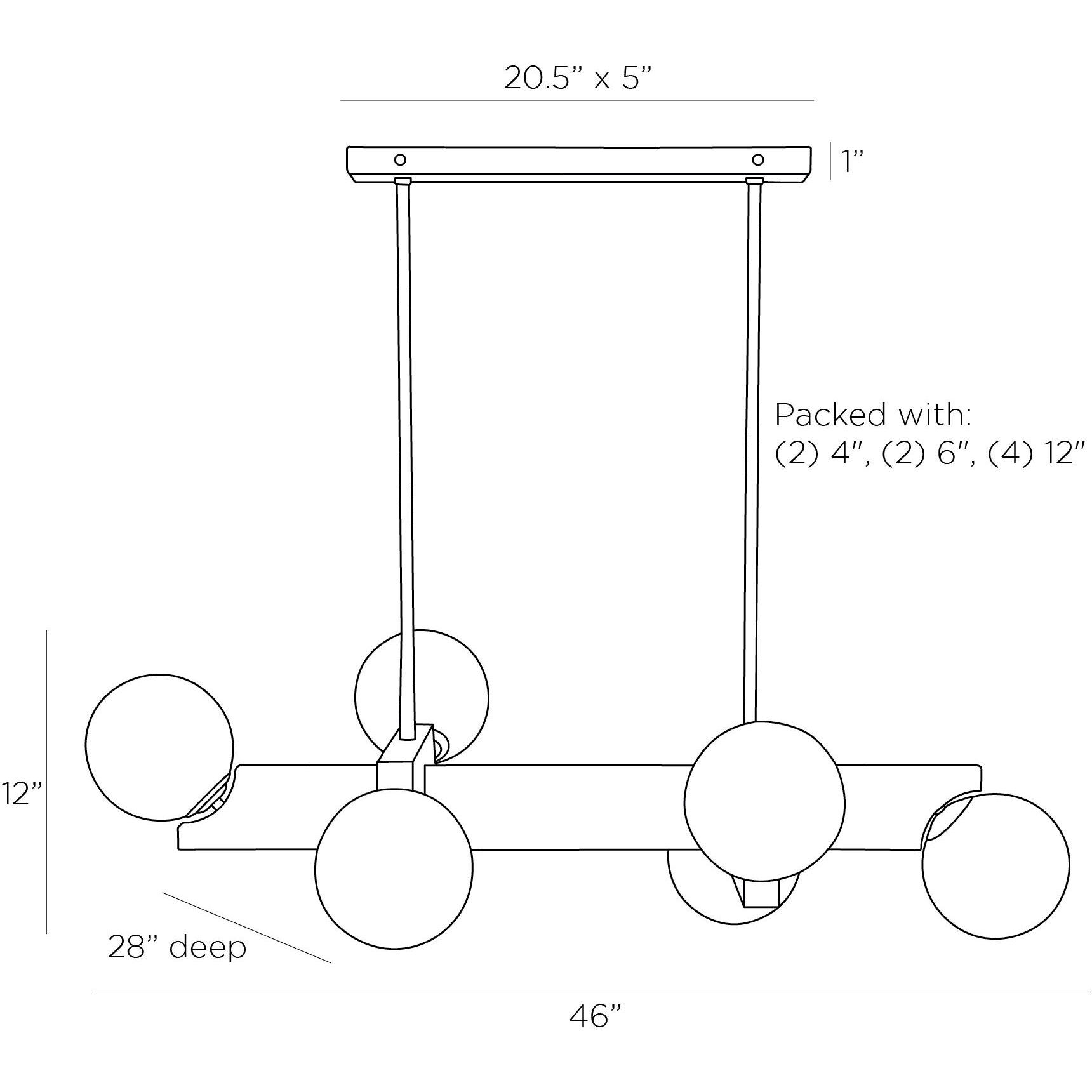 Tallow 6 Light 46 inch English Bronze Linear Chandelier Ceiling Light
