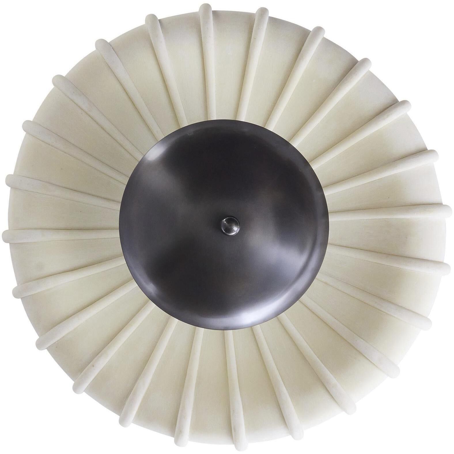 Camella 3 Light 35 inch Ivory and English Bronze Flush Mount Ceiling Light