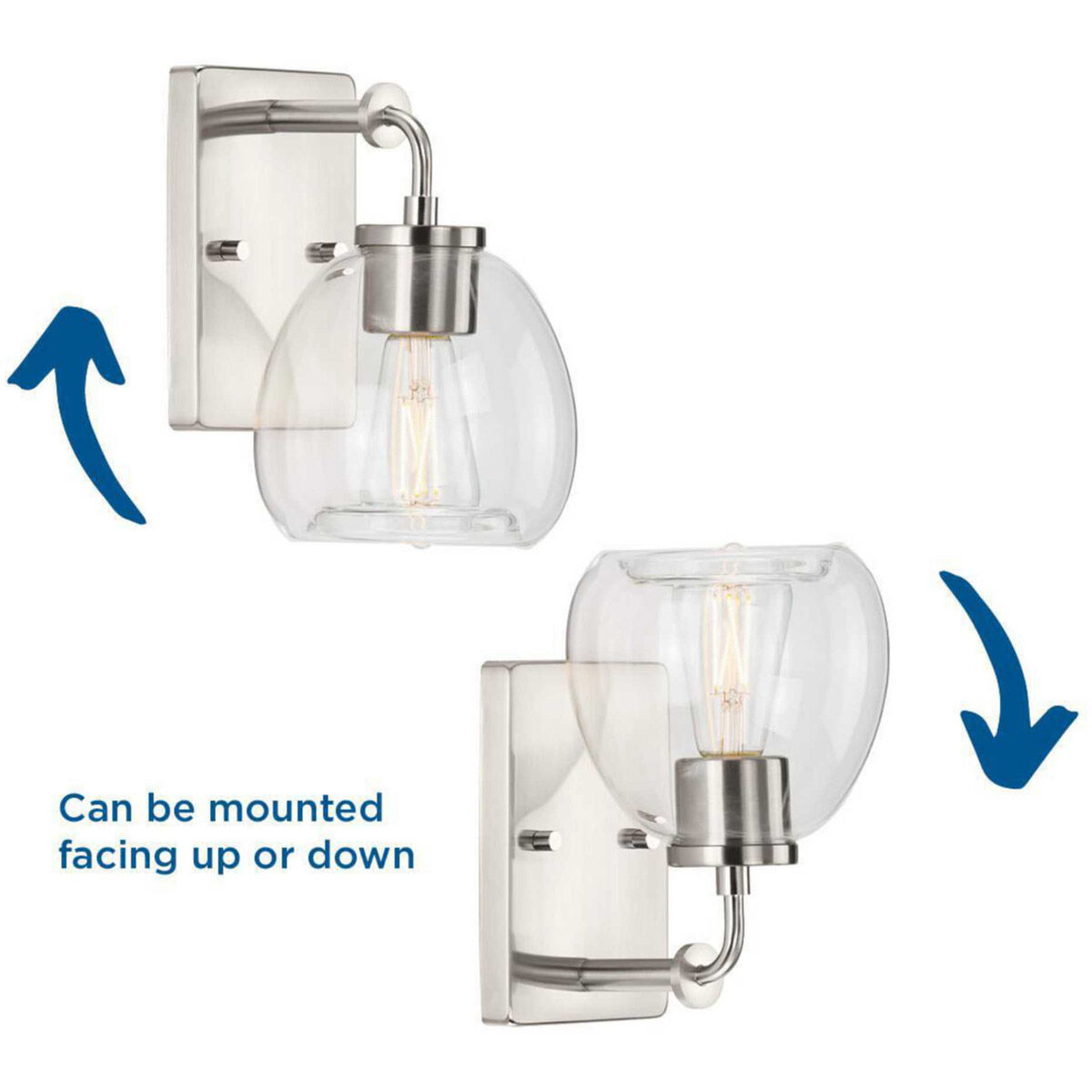 Caisson 1 Light 8 inch Brushed Nickel Bath Vanity Wall Light