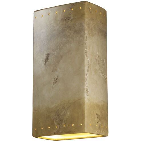 Ambiance Rectangle LED 11 inch White Crackle Wall Sconce Wall Light in 1000 Lm LED, Really Big