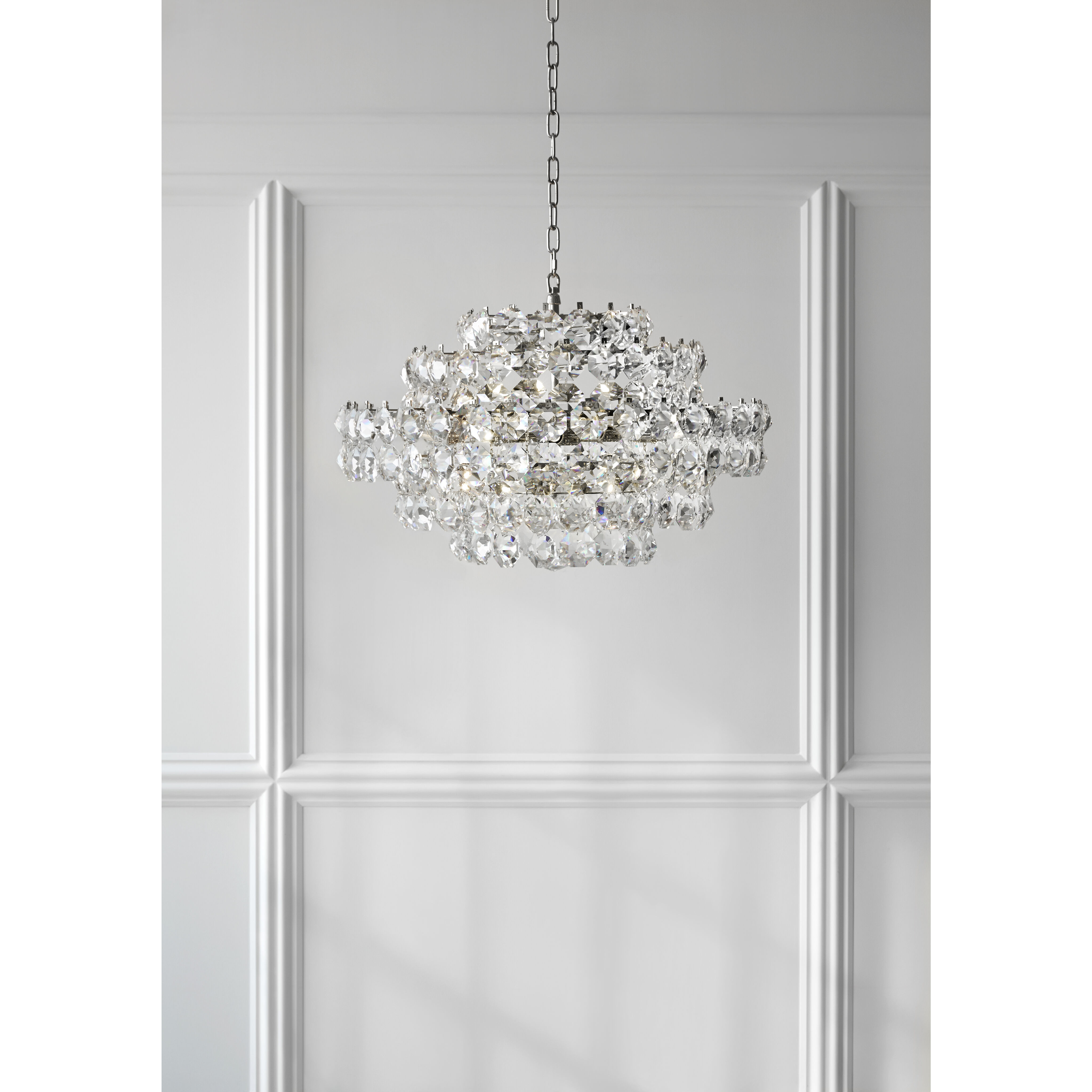 AERIN Sanger 12 Light 29 inch Polished Nickel Chandelier Ceiling Light, Small